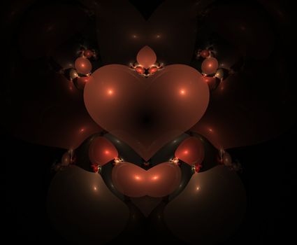 Digital generated and rendered fractal heart