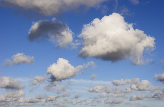 Picture of a beautiful blue sky with white clouds