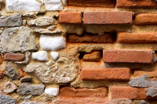 Picture of an old wall made with bricks