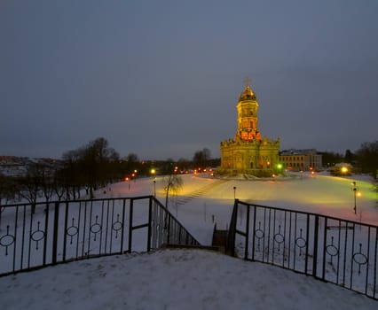 Unique orthodox church made in baroque style in 17-18th. Situated in Dubrovitsy, Moskovskaya Oblast