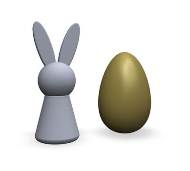 play figure rabbit and a golden egg