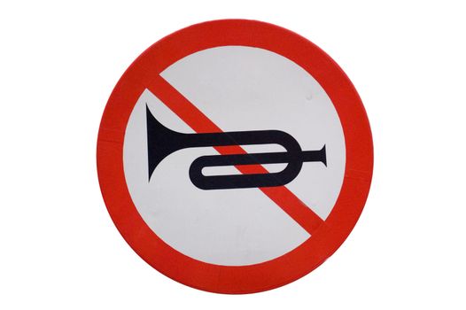 Sign forbidding trumpet