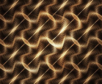 Digital generated tiling, looks as interweaving of golden threads