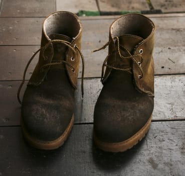 Old work boots