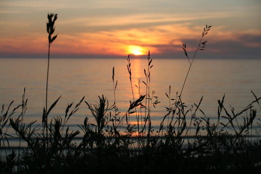 Sunset on sea at Jurkalne, western Latvia