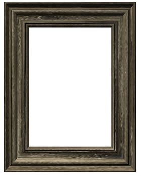 wooden pictureframe on white background