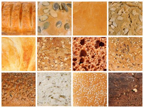 Delicious bread textures in close-up