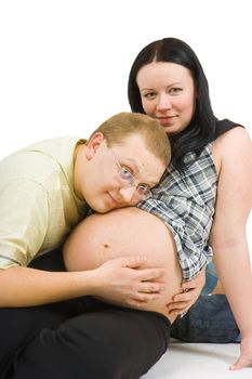 young family in anticipation of the birth of the child