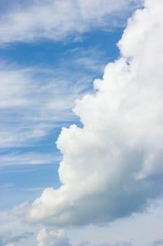 summer blue sky with white clouds ceased