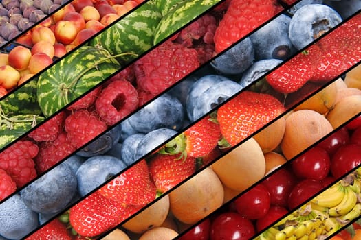 Assortment of delicious fruit in close-up