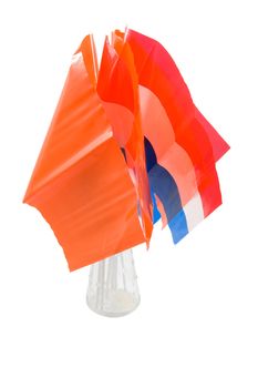 vase with dutch and orange flags in it for dutch holiday called queens-day