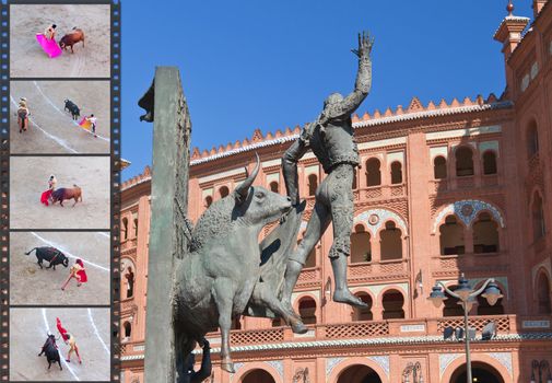 Famous bullfighting arena - Plaza de Toros in Madrid. Spain. 