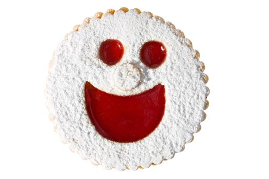 smiling cookie isolated on white backgriund