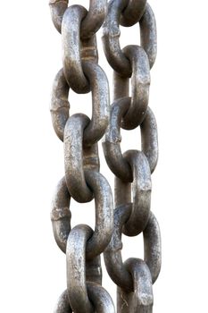 Isolated double heavy duty chain link on white background