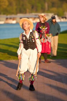 sunrise May day Morris dancing at Gas Works Park. Seattle