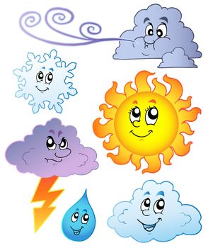 Cartoon weather images - vector illustration.