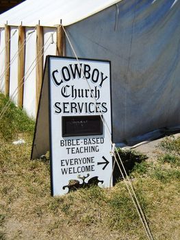 Cowboy church service