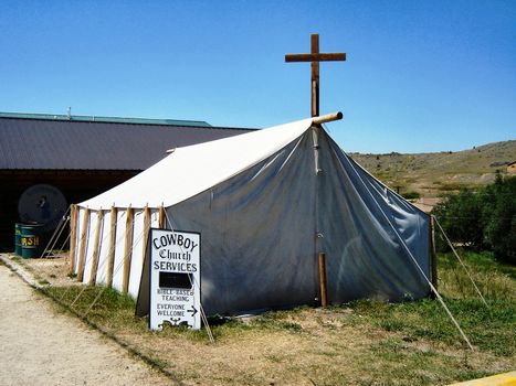 Cowboy church service