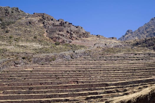 Pisac ruins - Peruvian Terraced Landscape in the Sacred Valley - Best of Peru