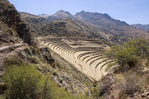 Pisac ruins, Peruvian Terraced Landscape in the Sacred Valley - Best of Peru