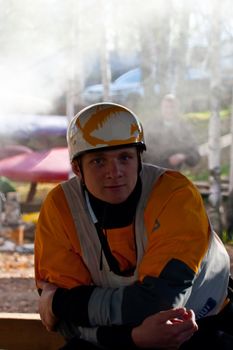 Kayaker's portrait after competition