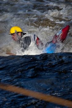 Competition of kayak whitewater freestyle, Russia, Akulovka