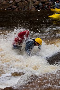 Competition of kayak whitewater freestyle, Russia, Akulovka