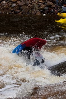 Competition of kayak whitewater freestyle, Russia, Akulovka