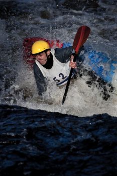 Competition of kayak whitewater freestyle, Russia, Akulovka