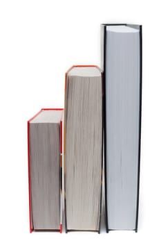 Pile of the books insulated on white background