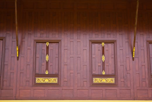 Traditional Thai style window in Temple Thailand