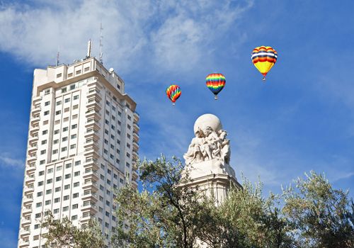 The Satue at the Spain Square in Madrid, Spain