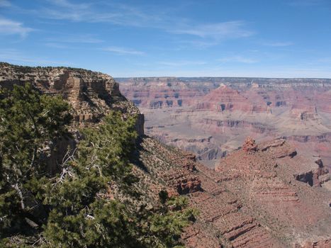 A panorama of the famous Grand Canyon. South Rim, on a beautiful day in April.