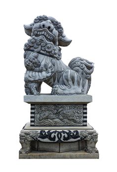 Stone Lion sculpture, symbol of protection & power in Oriental Asia especially China