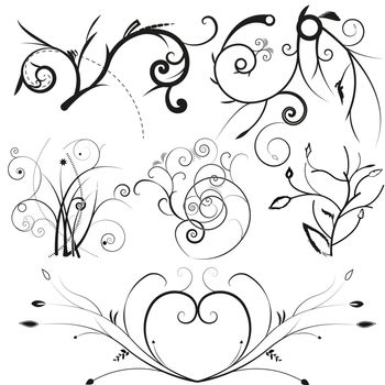 illustration drawing of floral frame vector format.