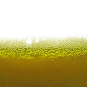 Beer foam in a glass, with copy space