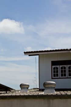 Ventilation pipes on a roof