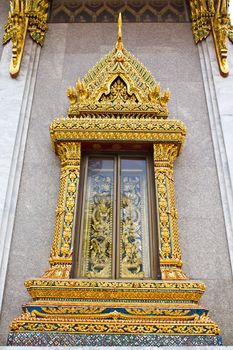 Traditional Thai style window in temple