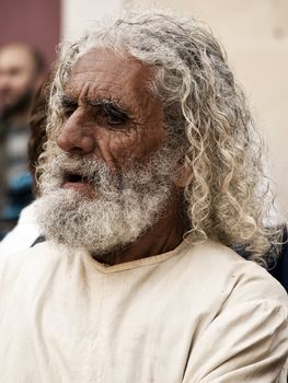 MDINA, MALTA - APR19 -  Portrait of old male actor in Mdina in Malta April 19, 2009