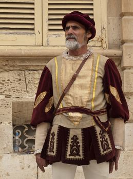 MDINA, MALTA - APR19 -  Nobleman during medieval reenactment in the old city of Mdina in Malta April 19, 2009