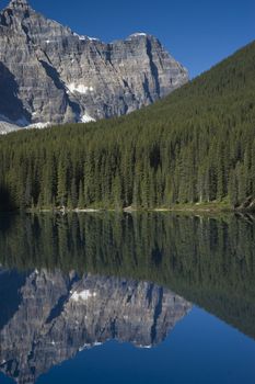 Lake Moraine in Banff National Park Canada