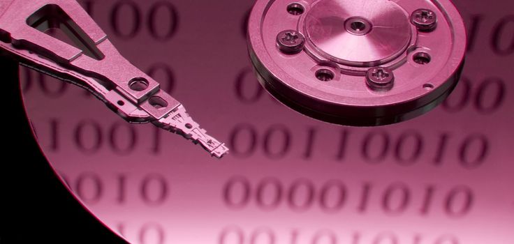 Open hard disk with binary code reflection