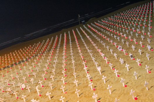 Cemetery in Sand as Tribute to Iraq War Soldiers