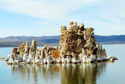 Tufas rocks made of calcium carbonate deposits at Mono Lake , California,USA