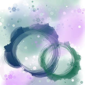 Abstract background with fine flowers and circles