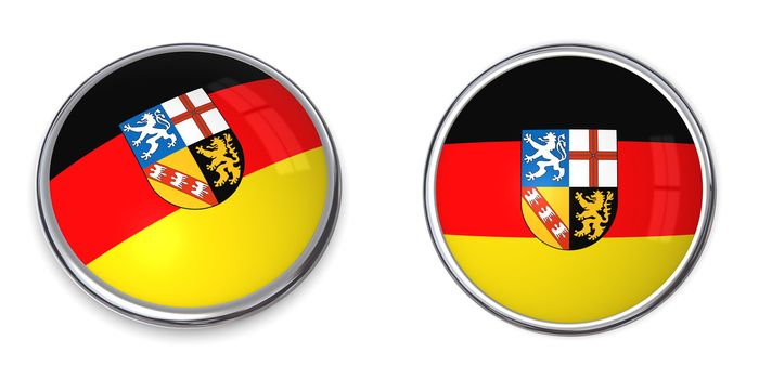 button style banner in 3D of Saarland/Germany