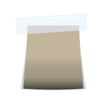 beige or brown paper tag with sticky tape and shadow