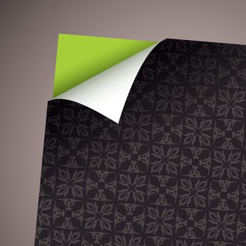 Wallpaper paper icon with green card and modern pattern