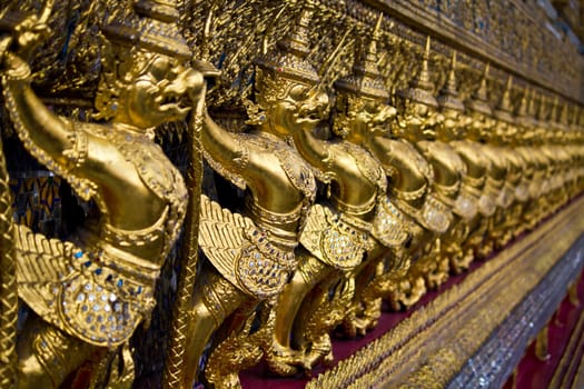 Golden garuda in grand palace, Bangkok Thailand