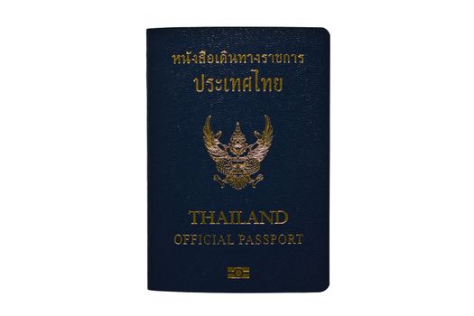 Thailand Official Passport Isolated on White Blackground